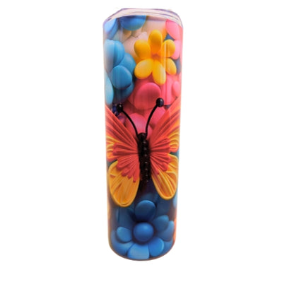 Flower and Butterfly 20 oz Stainless Steel Tumbler